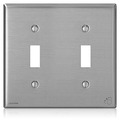 Leviton Toggle Switch Wall Plate, 2 Gang, Gray 84009-A40